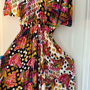 FARM Rio Colorful Banana Print Maxi Dress